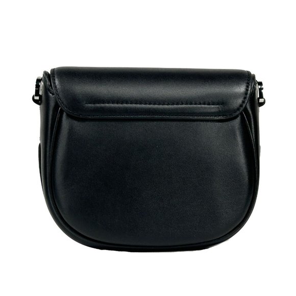 NEW W/ DUSTABG Marc Jacobs The Covered J Marc Saddle Bag Crossbody Black Leather - Picture 5 of 9